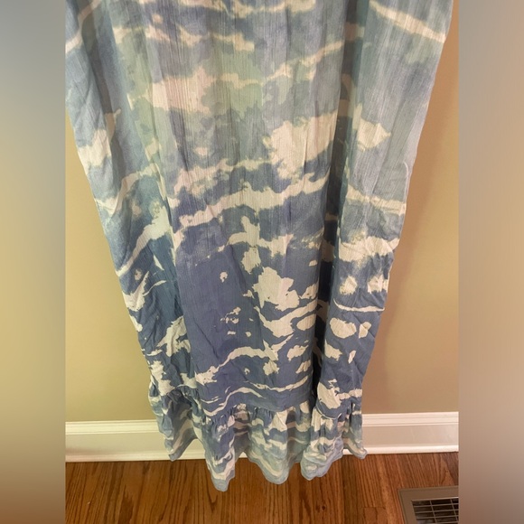 KNOX ROSE women’s blue tie dye maxi dress, Sz M, fitted top and flowy bottom - Picture 2 of 6